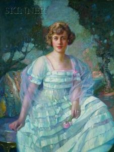 Portrait Of A Woman Seated In A Landscape
