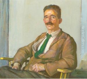 Portrait Of Dr. Frederick Hammett And Nude In An Interior: A Double-sided Painting by Richard Emile Miller
