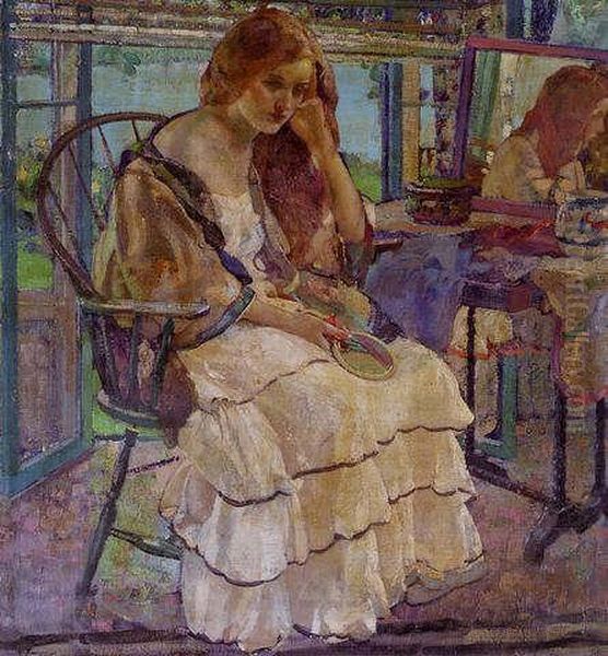 Red Haired Woman At Vanity Table - view 1