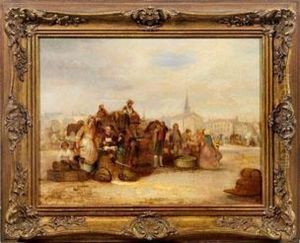 Belebter Markttag In Der Stadt