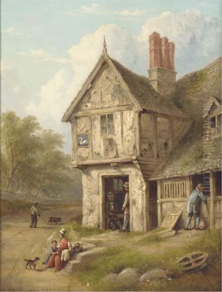 Figures At A Country Inn - view 1