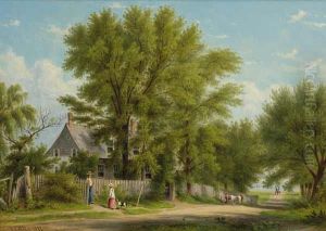 Long Island Homestead, Bowery Bay, Long Island by William Rickarby Miller
