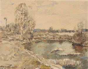 Stimmungsvolle Fluslandschaft by Otto Miller-Diflo