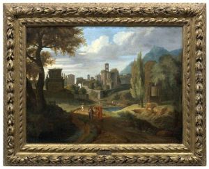 Blick Auf Rom Und Das Forum Romanum Mit Figuren Im Vordergrund
