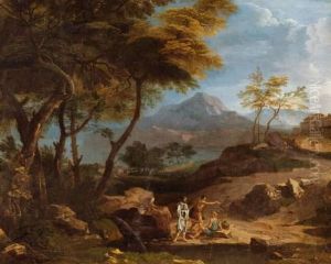 Paysage Aux Promeneurs by Francisque Millet