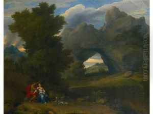 Mars Et Venus Dans Un Paysage. by Francisque Millet
