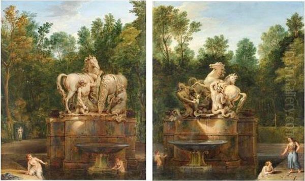 Les Chevaux Panses Par Les
Tritons De Marsy Et Les Chevaux De Guerin Entoures De Baigneuses - view 1