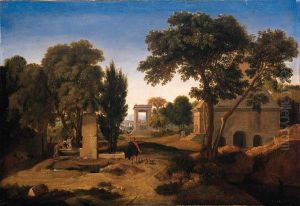 A Landscape With Figures And Classical Buildings