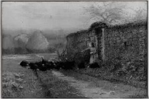 Gardienne De Dindons by Jean-Francois Millet
