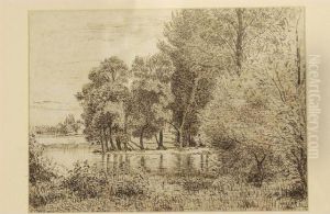 "paysage Aux Grands Arbres by Jean-Francois Millet