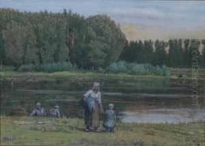 Figures At A Pond Figures At A Pond