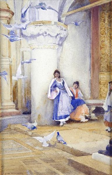 A Spanishsquare, With Figures And Pigeons - view 1