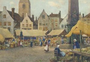 A Dutch Flower Market by James W. Milliken