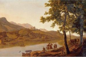 Nobles Disembarking Along The Banks Of A River Nobles Disembarking Along The Banks Of A River
