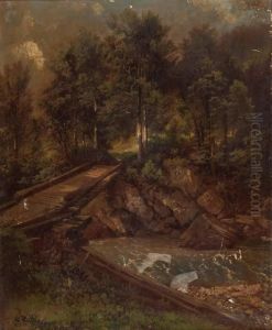 Bachsteg Im Wald by Karl Millner