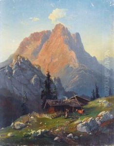 Hochgebirgslandschaft Mit Almhutte