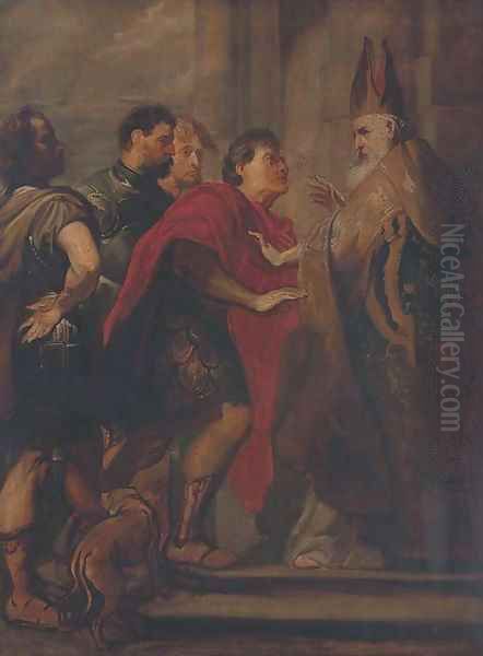 The Emperor Theodosius refused admission to the Church - view 1