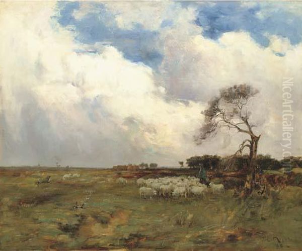 A Shepherd Tending His Flock - view 1