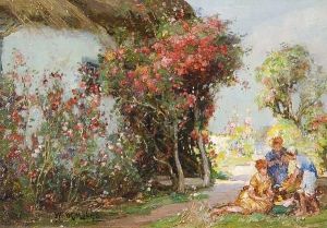 Figures In A Cottage Garden Figures In A Cottage Garden