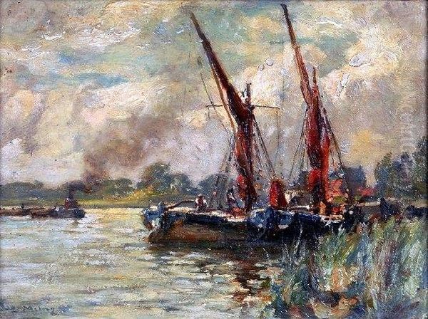 Fishing Boats At A Scottish River Harbour - view 1