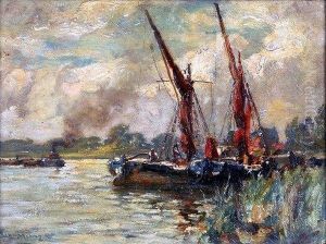 Fishing Boats At A Scottish River Harbour