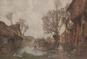 The Road To The Village - After Rain by William Watt Milne