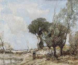 Shepherdess And Flock On A Country Lane Shepherdess And Flock On A Country Lane