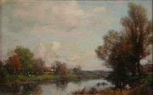 A River Landscape At Dawn