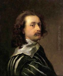 Portrait of the artist, bust length in profile to the right by Sir Anthony Van Dyck