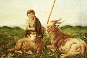Pastorello Con Capre by Antonio Milone