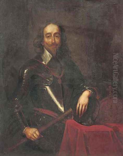 Portrait of King Charles I (1600-1649), three-quarter-length, in full armour, holding a seal with his right hand - view 1