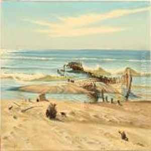 A Ship Wreck On Skagen Beach, Denmark