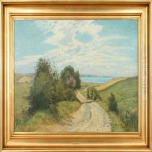 A View Over Begtrup Creek, Mols. Signed C. Milton Jensen 1927 by Carl Milton Jensen