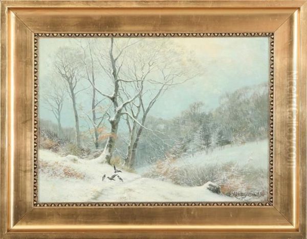 Winter Scenery With Birds - view 1