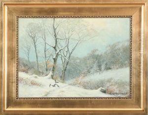 Winter Scenery With Birds by Carl Milton Jensen
