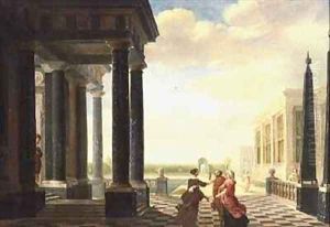 Figures in Conversation in a Classical Setting by Dirck Van Delen