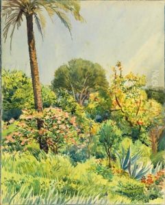 Femme En Robe Du Soir Dans Un Jardin by Tony Minartz