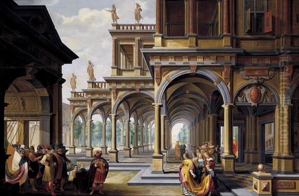Architectural Capriccio with Jephthah and His Daughter - view 1