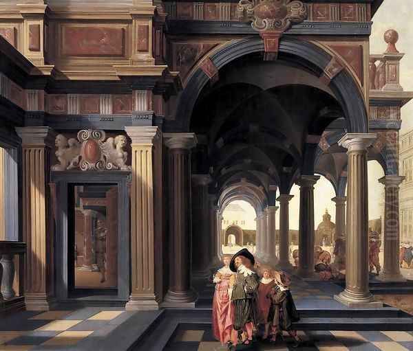 Elegant Figures in a Loggia - view 1