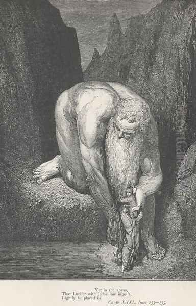 Lucifer with Judas (Canto XXXI., lines 134) - view 1