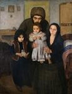 Jewish Family Before A Pogrom by Maurice Minkowski