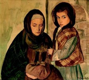 Mere Et Enfant. by Maurice Minkowski