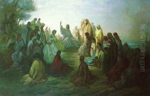 Jesus Prechant Sur La Montagne (Jesus Preaching on the Mount) by Gustave Dore