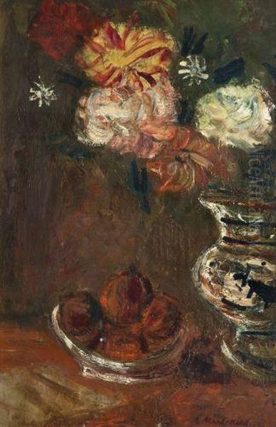 Nature Morte Aux Fruits Et Au Vase De Fleurs - view 1