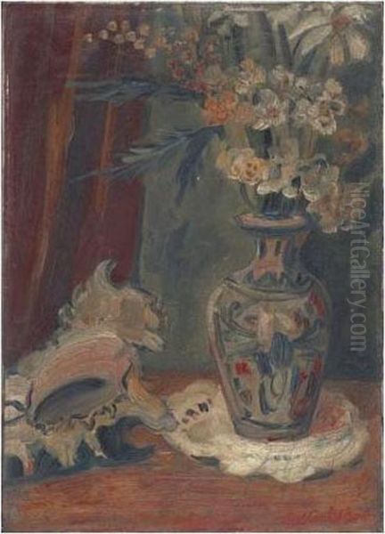 Vase De Fleurs Et Coquillage - view 1