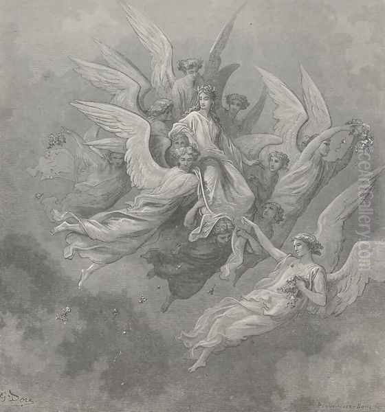 A virgin in my view appear'd, beneath (Canto XXX., line 33) - view 1