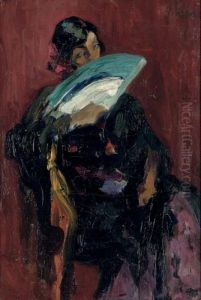 Joven Con Abanico (lady With A Fan) by Joaquin Miro