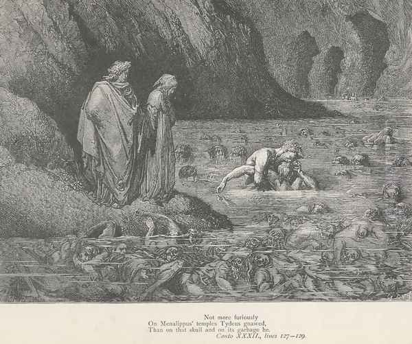 On Menalippus' temples Tydeus gnawed, (Canto XXXII., line 128) - view 1