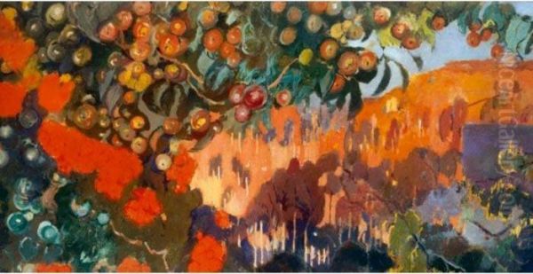 Paisaje Enmarcado Por Grandes 
Arboles. Al Fondo, Una Montana (landscape With Trees And Mountains In 
The Background) - view 1