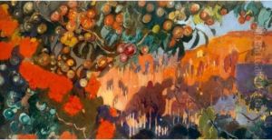 Paisaje Enmarcado Por Grandes
Arboles. Al Fondo, Una Montana (landscape With Trees And Mountains In
The Background) by Joaquin Miro